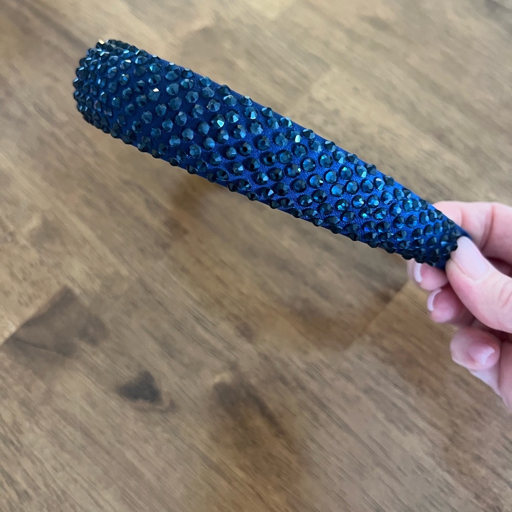 J.Crew Navy Blue Crystal Studded Headband